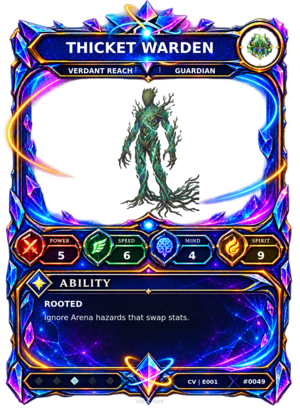 Rendered Thicket Warden Convergence Champion card