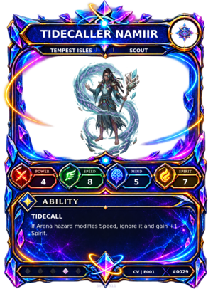Rendered Tidecaller Namiir Convergence Champion card