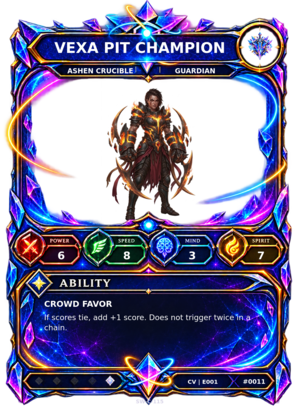 Rendered Vexa Pit Champion Convergence Champion card