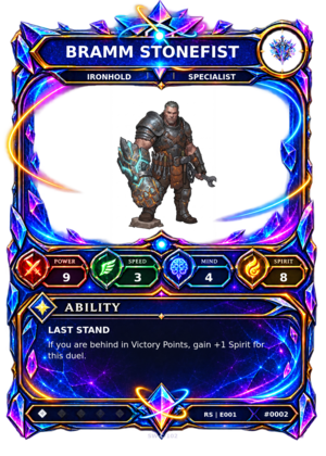 Rendered Bramm Stonefist Resonance Champion card