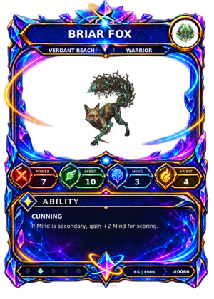Rendered Briar Fox Resonance Champion card