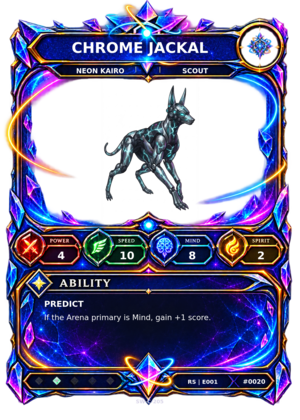 Rendered Chrome Jackal Resonance Champion card
