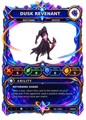Rendered Dusk Revenant Resonance Champion card