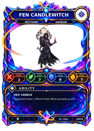 Rendered Fen Candlewitch Resonance Champion card
