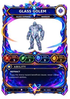 Rendered Glass Golem Resonance Champion card