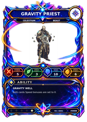 Rendered Gravity Priest Resonance Champion card