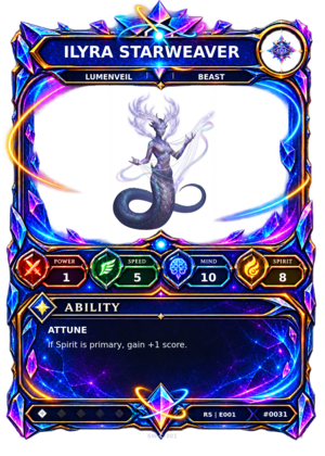 Rendered Ilyra Starweaver Resonance Champion card