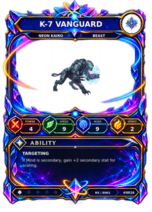 Rendered K-7 Vanguard Resonance Champion card