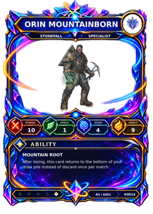 Rendered Orin Mountainborn Resonance Champion card