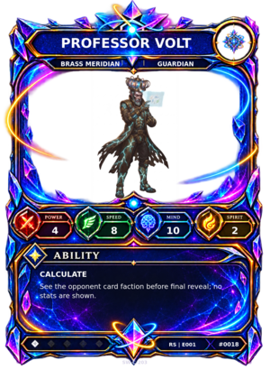 Rendered Professor Volt Resonance Champion card