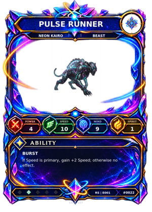 Rendered Pulse Runner Resonance Champion card