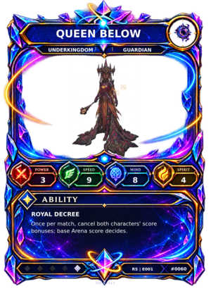 Rendered Queen Below Resonance Champion card