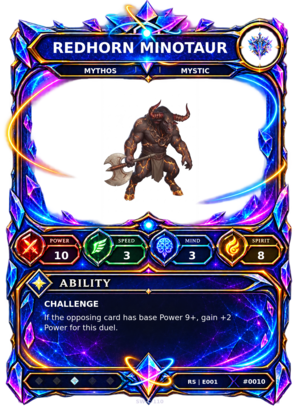 Rendered Redhorn Minotaur Resonance Champion card
