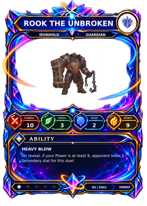 Rendered Rook the Unbroken Resonance Champion card