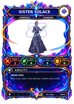 Rendered Sister Solace Resonance Champion card