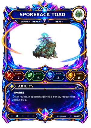 Rendered Sporeback Toad Resonance Champion card