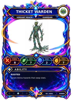 Rendered Thicket Warden Resonance Champion card