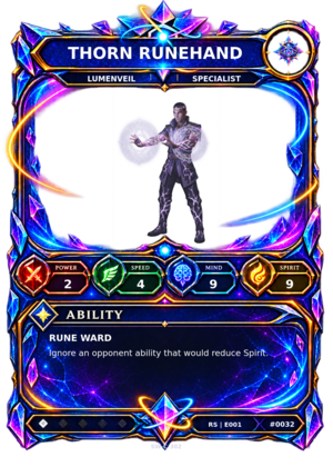 Rendered Thorn Runehand Resonance Champion card