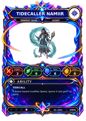 Rendered Tidecaller Namiir Resonance Champion card