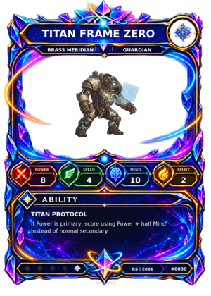 Rendered Titan Frame Zero Resonance Champion card