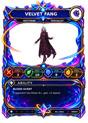Rendered Velvet Fang Resonance Champion card