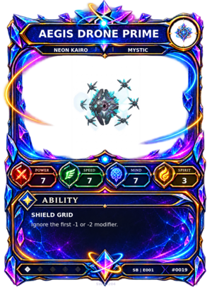 Rendered Aegis Drone Prime Shardbound Champion card