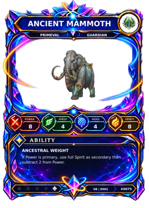 Rendered Ancient Mammoth Shardbound Champion card