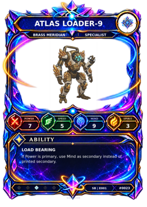 Rendered Atlas Loader-9 Shardbound Champion card