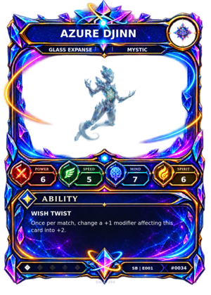 Rendered Azure Djinn Shardbound Champion card