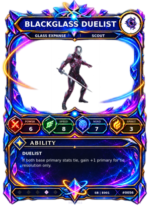 Rendered Blackglass Duelist Shardbound Champion card