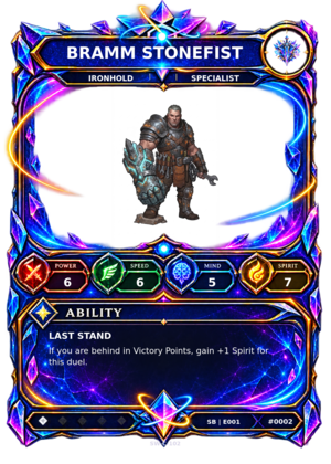 Rendered Bramm Stonefist Shardbound Champion card