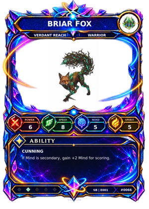 Rendered Briar Fox Shardbound Champion card
