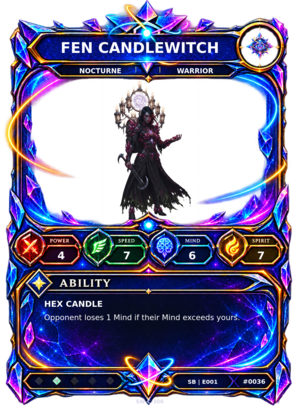 Rendered Fen Candlewitch Shardbound Champion card