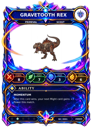 Rendered Gravetooth Rex Shardbound Champion card