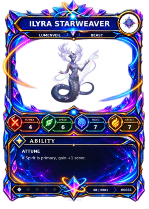 Rendered Ilyra Starweaver Shardbound Champion card