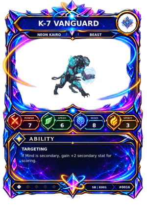 Rendered K-7 Vanguard Shardbound Champion card