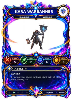 Rendered Kara Warbanner Shardbound Champion card