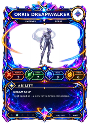 Rendered Orris Dreamwalker Shardbound Champion card
