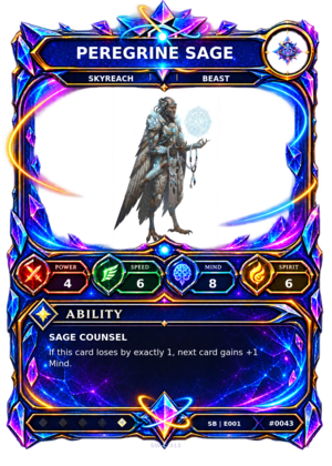 Rendered Peregrine Sage Shardbound Champion card