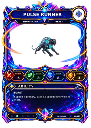 Rendered Pulse Runner Shardbound Champion card