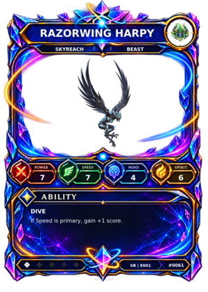 Rendered Razorwing Harpy Shardbound Champion card