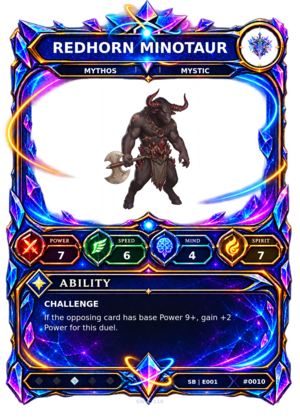 Rendered Redhorn Minotaur Shardbound Champion card