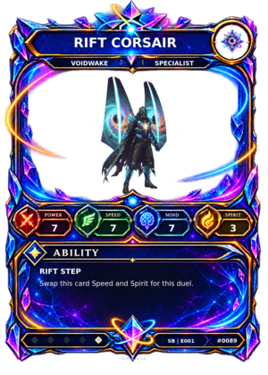 Rendered Rift Corsair Shardbound Champion card