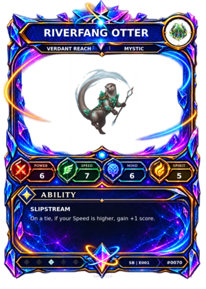 Rendered Riverfang Otter Shardbound Champion card
