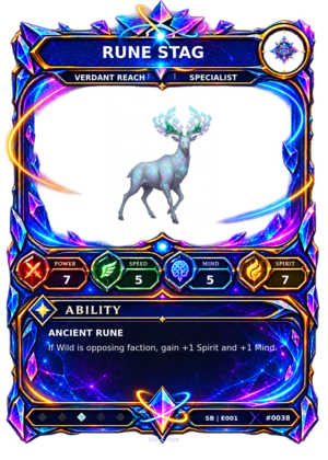Rendered Rune Stag Shardbound Champion card