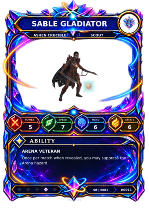 Rendered Sable Gladiator Shardbound Champion card