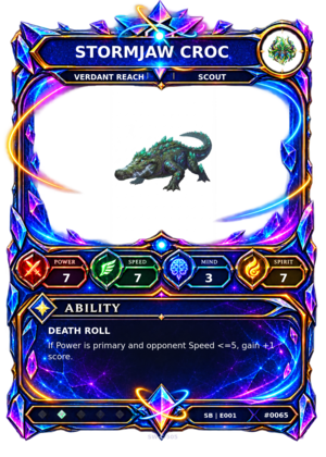 Rendered Stormjaw Croc Shardbound Champion card