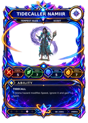 Rendered Tidecaller Namiir Shardbound Champion card